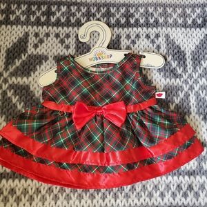 BUILD A BEAR WORKSHOP  HOLIDAY PLAID DRESS NWT